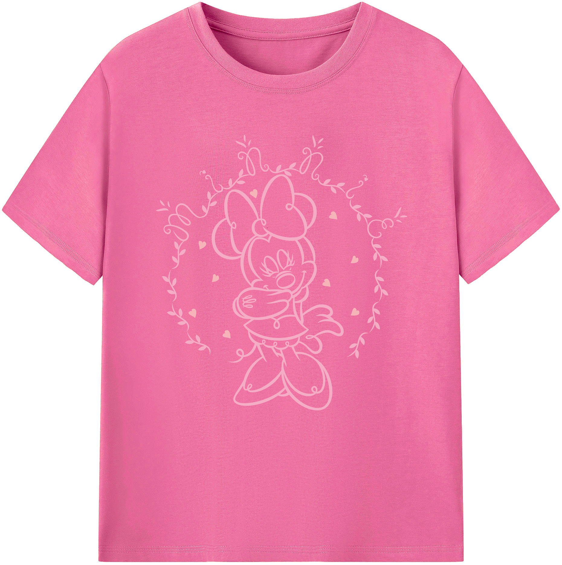 （画像用） ミッキーマウス Mickey Mouse レディースカジュアルプリントTシャツ（綿100％）